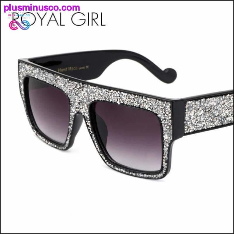 Luxury Crystal Oversize Sunglasses for Women - 100% UV400 - plusminusco.com