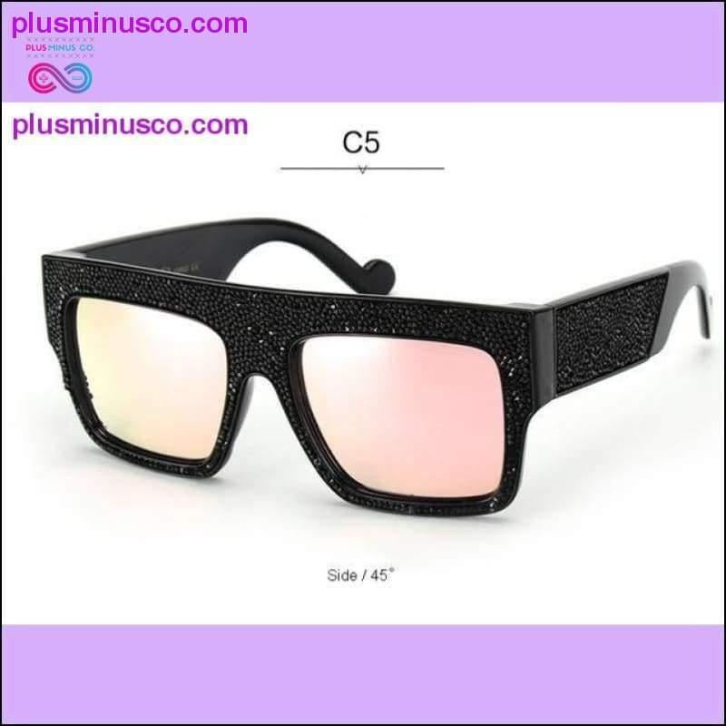 Luxury Crystal Oversize Sunglasses for Women - 100% UV400 - plusminusco.com