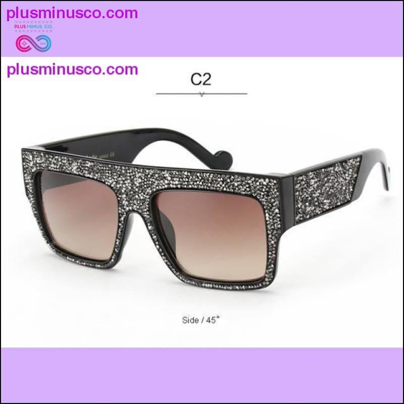 Luxury Crystal Oversize Sunglasses for Women - 100% UV400 - plusminusco.com