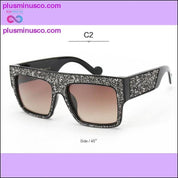 Lunettes de soleil surdimensionnées en cristal de luxe pour femmes - 100% UV400 - plusminusco.com