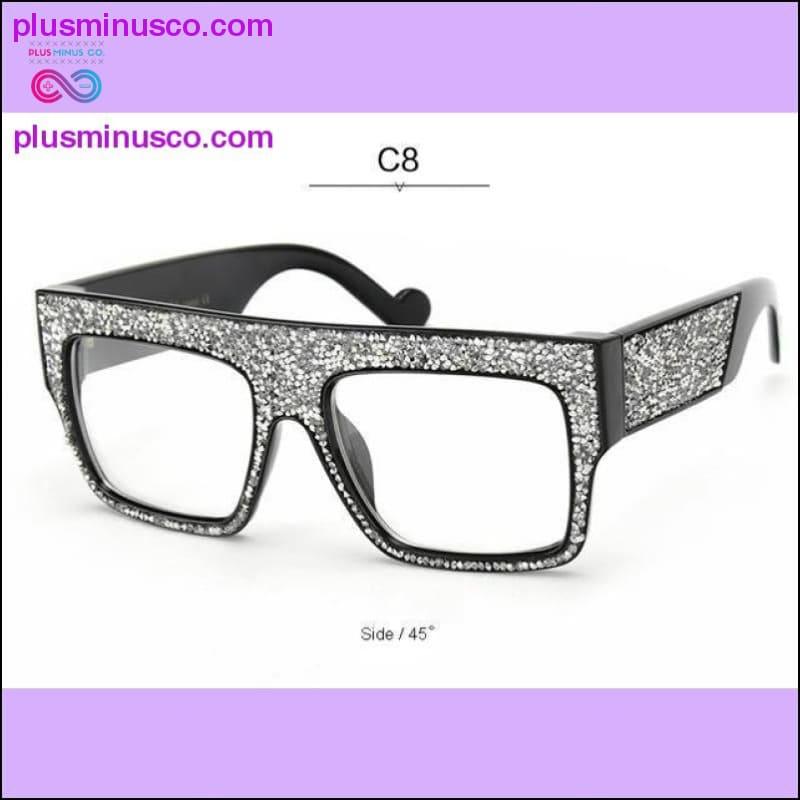 Luksus krystal oversize solbriller til kvinder - 100 % UV400 - plusminusco.com