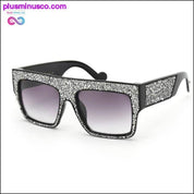 نظارات شمسية كريستالية فاخرة كبيرة الحجم للنساء - حماية 100% من الأشعة فوق البنفسجية 400 - plusminusco.com