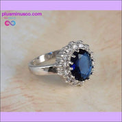 Luxusný zásnubný prsteň so strieborným kryštálom pre ženy - plusminusco.com