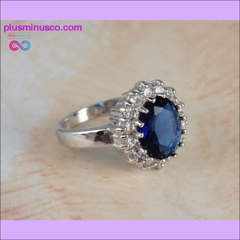 Luksusowy pierścionek zaręczynowy z kryształem w kolorze srebrnym dla kobiet - plusminusco.com
