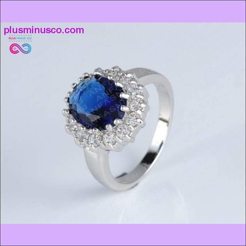 Luksusowy pierścionek zaręczynowy z kryształem w kolorze srebrnym dla kobiet - plusminusco.com