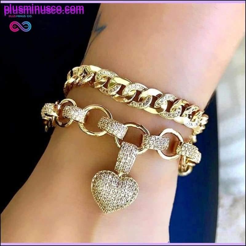 Luxury Heart shape Bracelet Full High Quality Cubic Zirconia - plusminusco.com