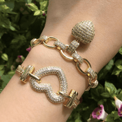 Bracelet de luxe en forme de cœur avec zircone cubique de haute qualité - plusminusco.com