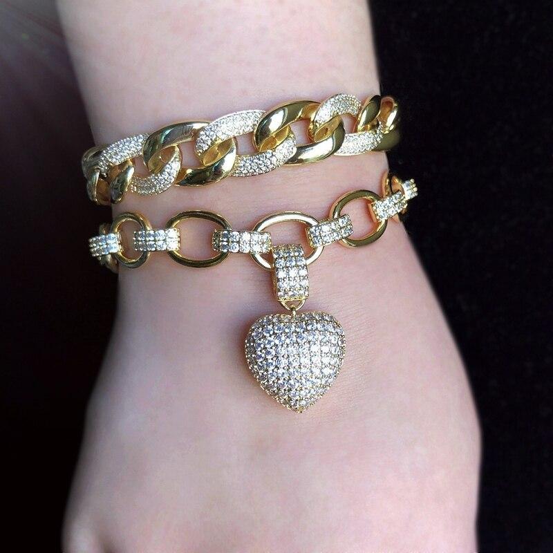 Luxury Heart shape Bracelet Full High Quality Cubic Zirconia - plusminusco.com