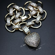 Luxury Heart shape Bracelet Full High Quality Cubic Zirconia - plusminusco.com