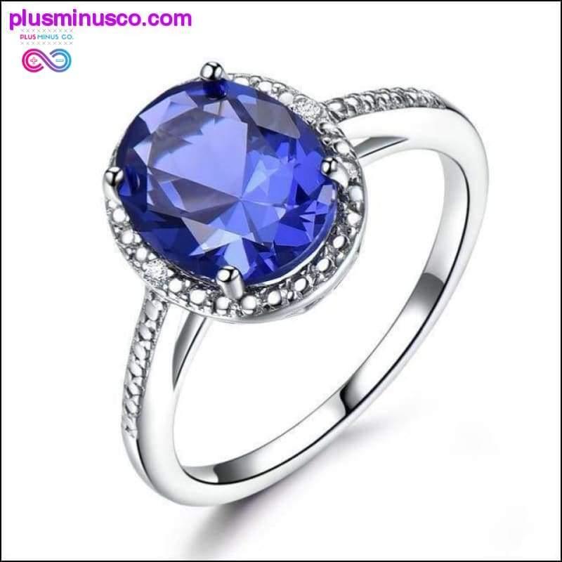 Luxury Tanzanite Rings For Women Solid 925 Sterling Silver - plusminusco.com