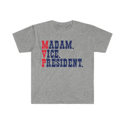 Madam Vice President | Madam VP T-Shirts First Woman Vice President Inauguration Feminist Gift Tee Unisex Tshirt, Democrats, Kamala Harris - plusminusco.com