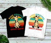 Make Giraffes Great Again | Retro Sunset T-Shirts Adventure Shirt, Spring Break Gift, Spring Shirts - plusminusco.com