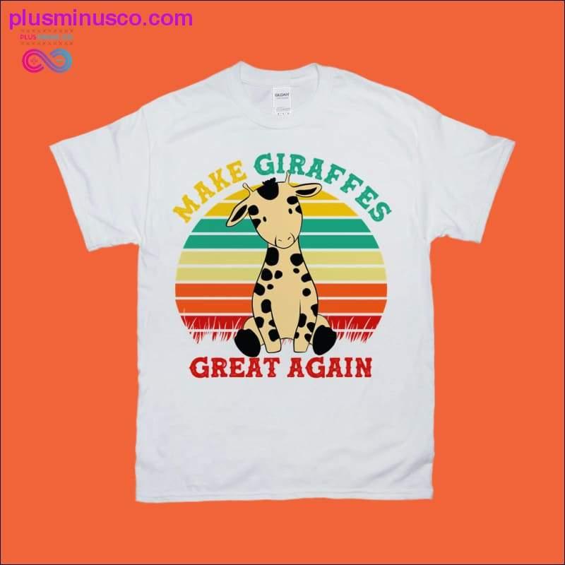 Gjør sjiraffer flotte igjen | Retro Sunset T-skjorter - plusminusco.com