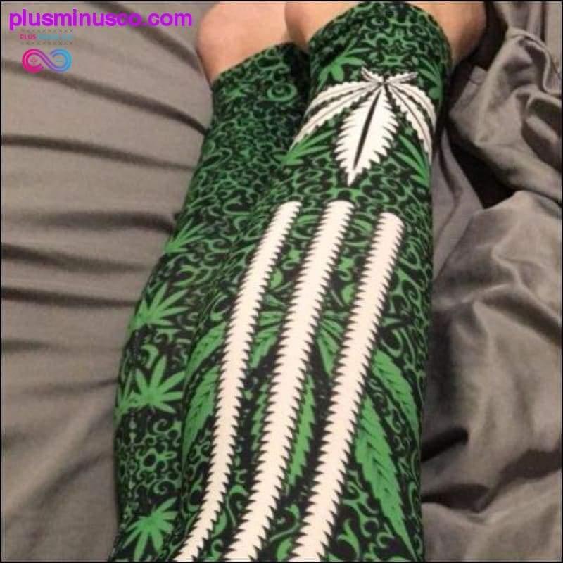 Marihuana-Blatt-Leggings || PlusMinusco.com - plusminusco.com