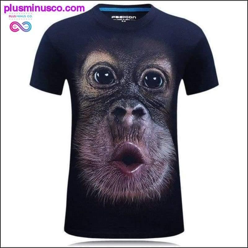 Mænd dyr T-shirt orangutang/gasabe/Ulv 3D Printet - plusminusco.com