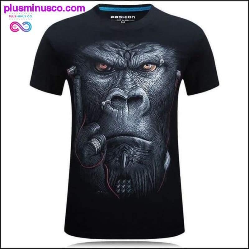 Tricou animale pentru bărbați urangutan/maimuță gazoasă/lup imprimat 3D - plusminusco.com