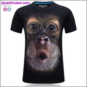 Męska koszulka ze zwierzęcym orangutanem/gazową małpą/wilkiem z nadrukiem 3D - plusminusco.com