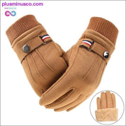 Pánské zimní rukavice Outdoorové semišové teplé dělené prstové rukavice - plusminusco.com