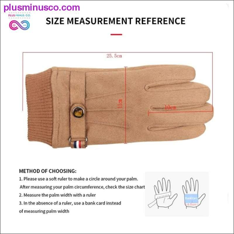 Men's Winter Gloves Suede Warm Split Finger Gloves Outdoor - plusminusco.com