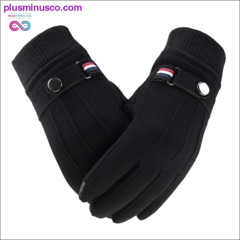 Чоловічі зимові рукавички, замшеві, теплі рукавички з розділеними пальцями на відкритому повітрі - plusminusco.com