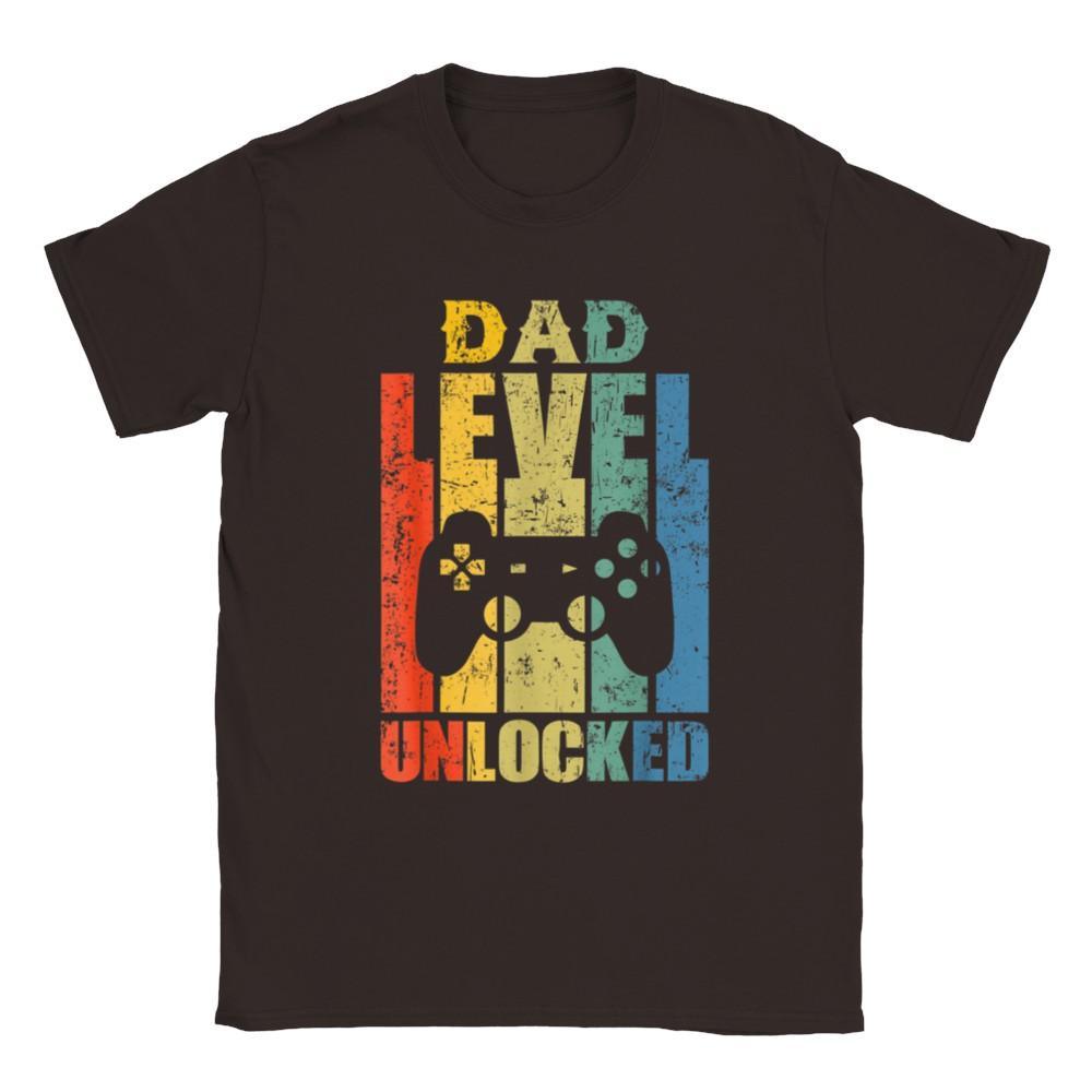 Mens Pregnancy Announcement Dad Level Unlocked Soon To Be Father T-Shirt - plusminusco.com