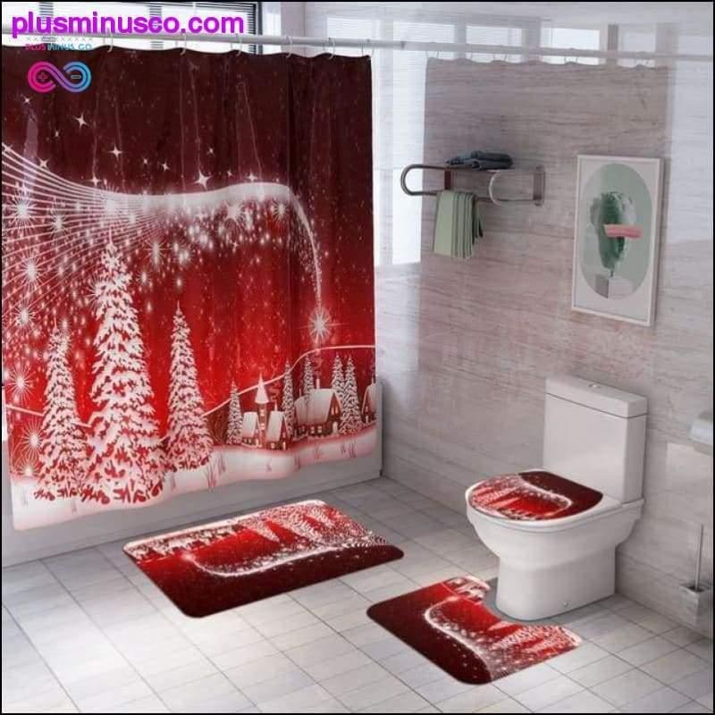 Набір для ванної кімнати Merry Christmas Snowman Santa Claus Elk Pattern - plusminusco.com