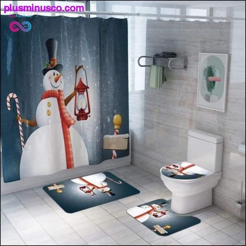 Mutlu Noeller Banyo Seti Kardan Adam Noel Baba Elk Desenli - plusminusco.com