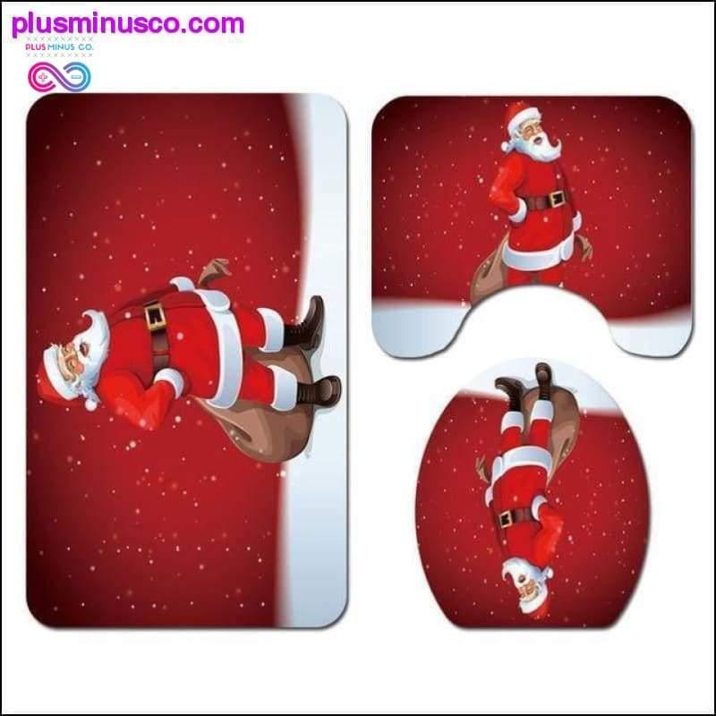 Merry Christmas Badrumsset Snowman Santa Claus Älgmönster - plusminusco.com