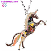 Metal Chain Enamel Unicorn Necklace and Pendant For Women - plusminusco.com