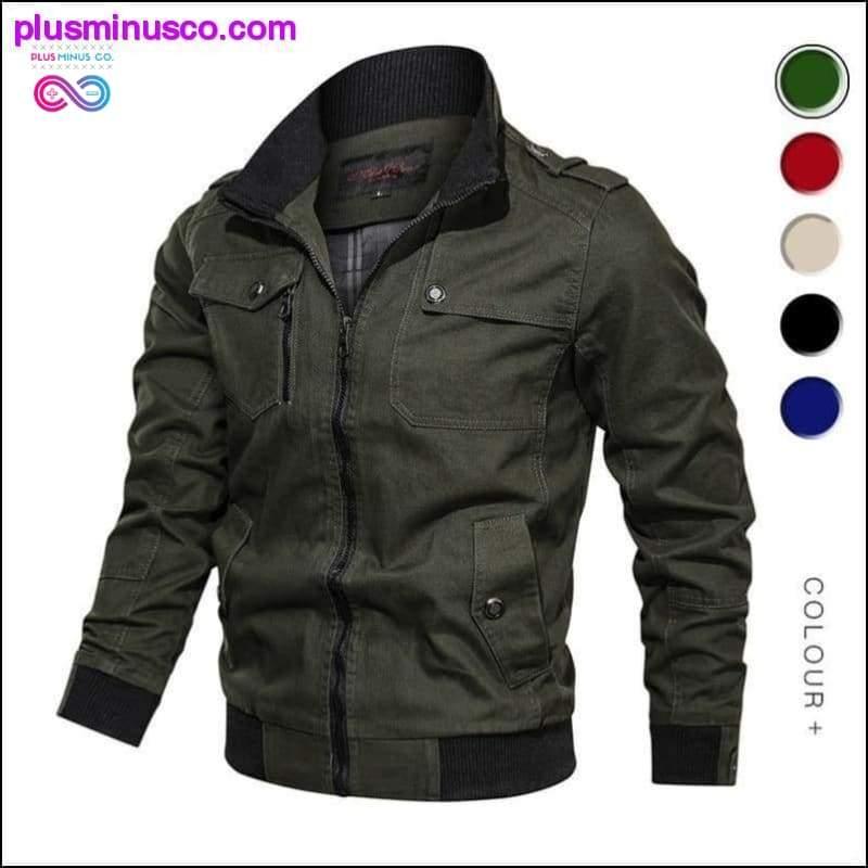 Military Jacket Men Spring Autumn Cotton Windbreaker Pilot - plusminusco.com