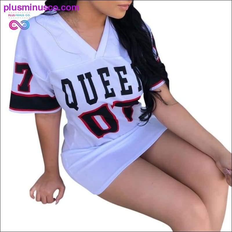 Mini Dress Short Dresses Summer Women New Letters Queen - plusminusco.com