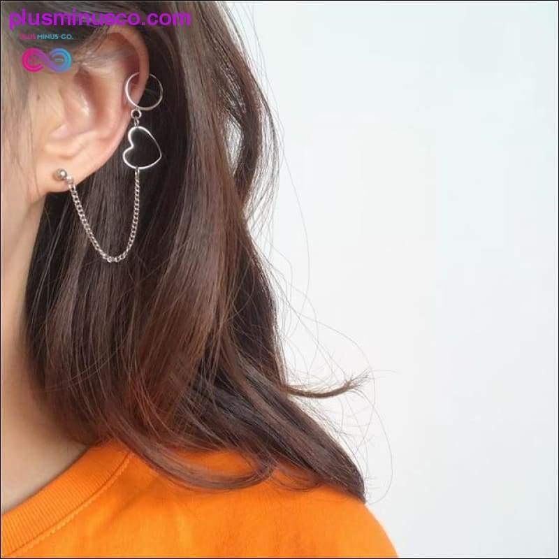 Minimalism Cool Heart Pendant Punk Drop Dangle Earring - plusminusco.com