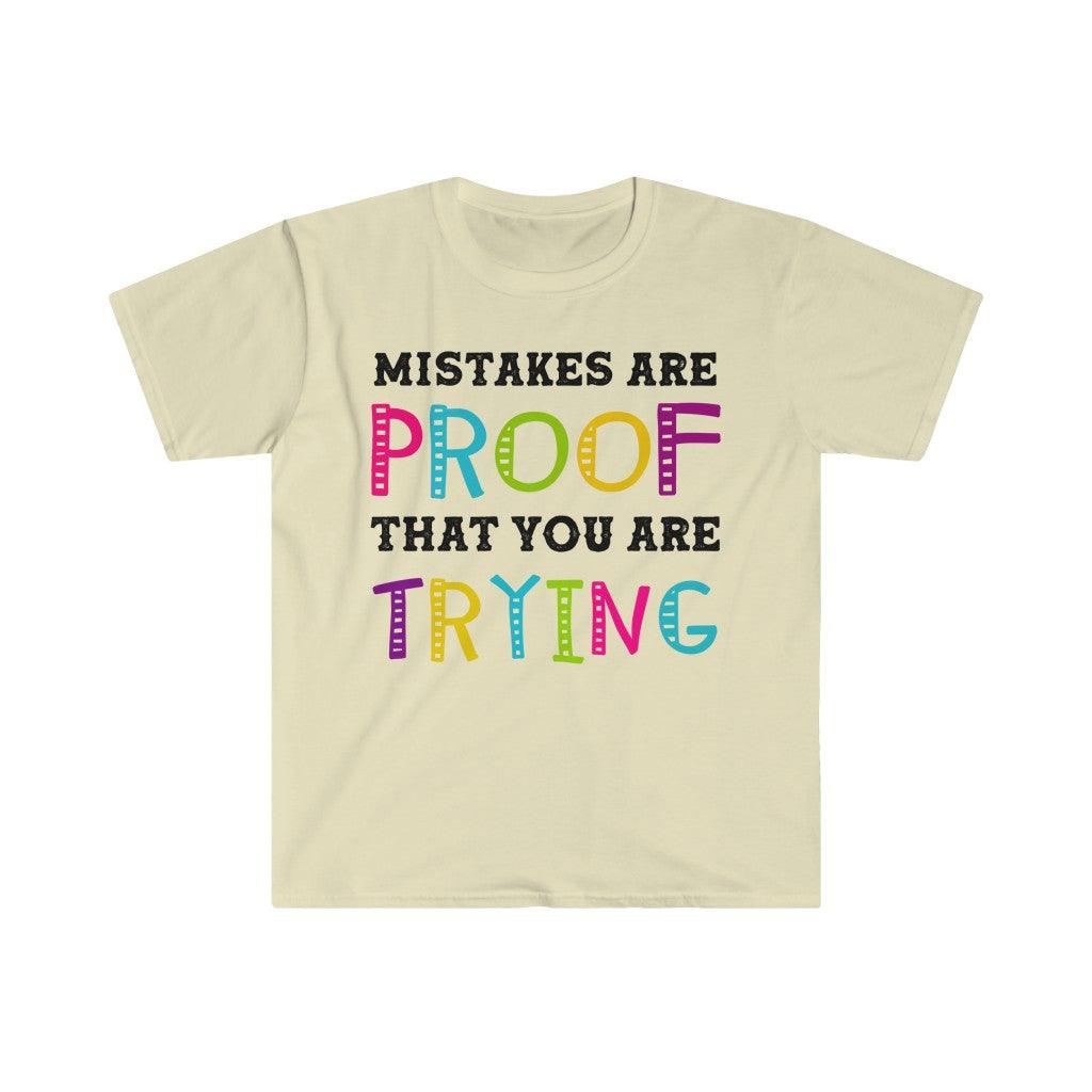 Os erros são a prova de que você está experimentando camisetas, camiseta motivacional, camisa de ginástica, motivação para academia, camisa de motivação, motivação, presente para professor - plusminusco.com