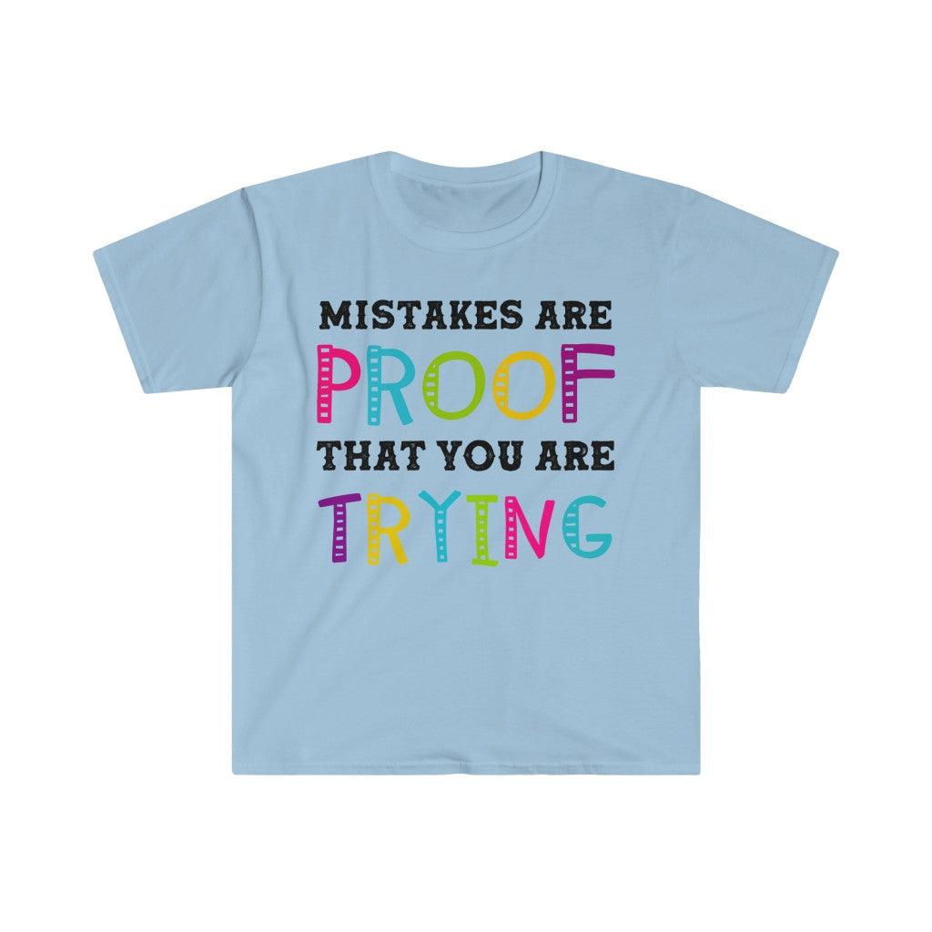Kļūdas ir pierādījums tam, ka jūs izmēģināt T-kreklus, motivācijas kreklu, sporta kreklu, sporta zāles motivāciju, motivācijas kreklu, motivāciju, skolotāja dāvanu - plusminusco.com