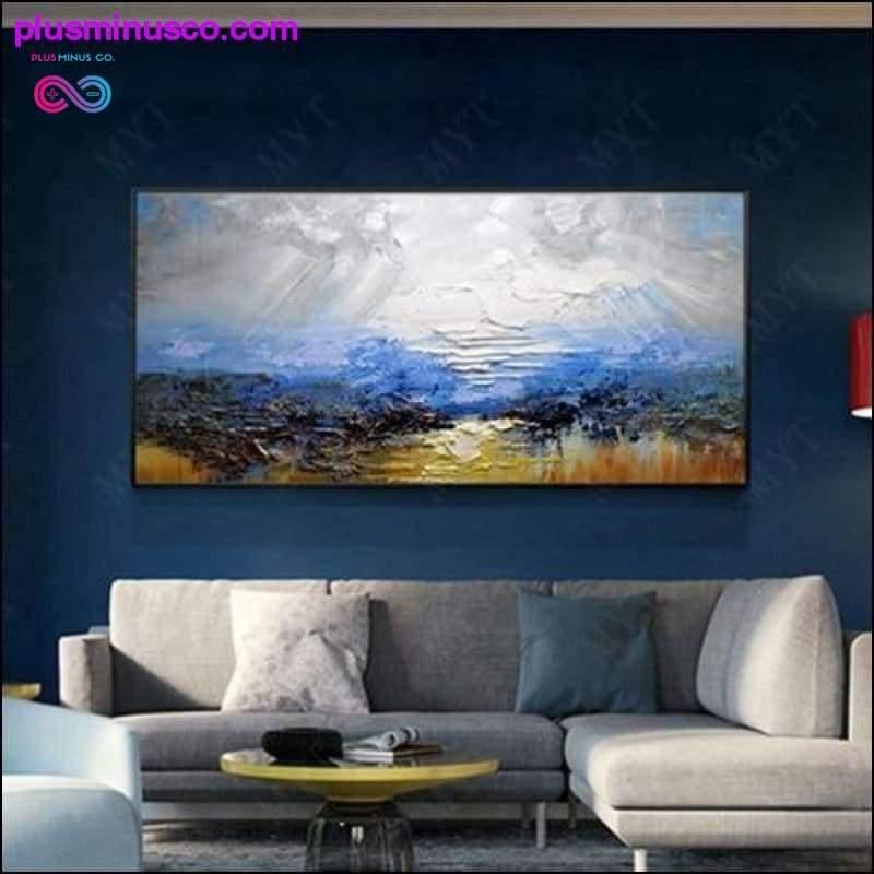 モダンなスタイルの風景抽象手作り油絵壁 - plusminusco.com