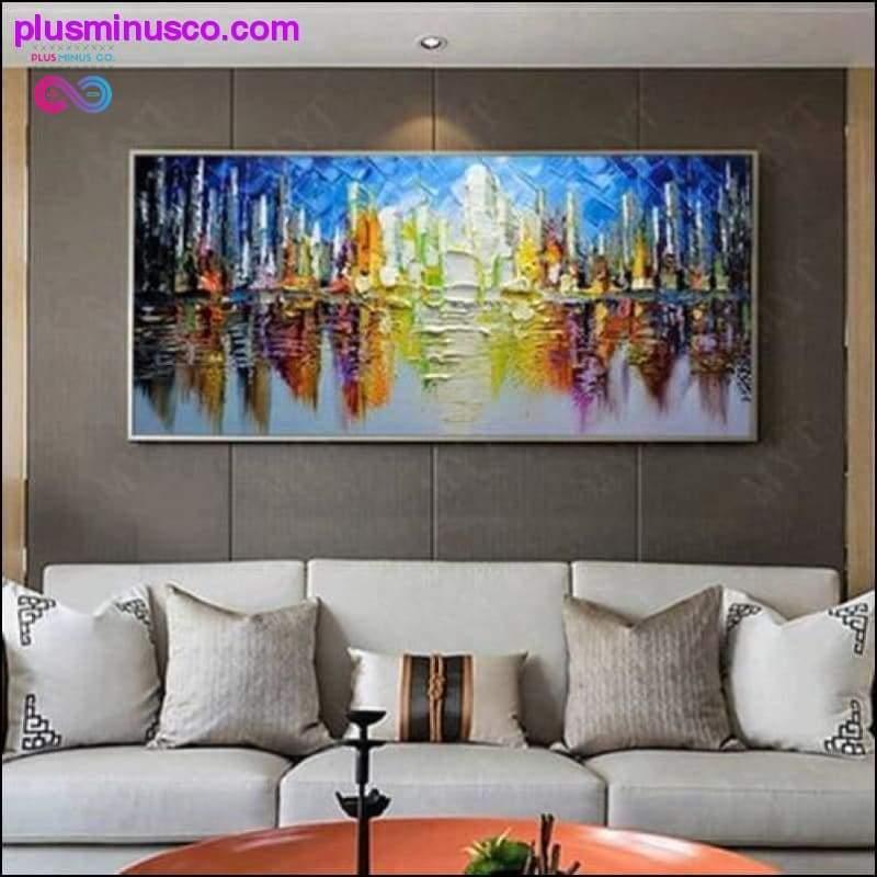 モダンなスタイルの風景抽象手作り油絵壁 - plusminusco.com