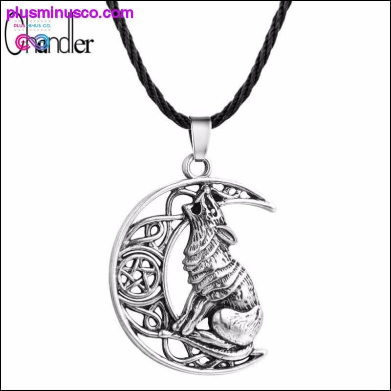 Money Wolf Celtic Moon Viking Dog Necklace & Pendant Valknut - plusminusco.com