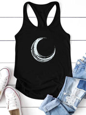 Lune Imprimé Débardeur Femmes Sans Manches Harajuku Nouvelles Vacances D'été Lâche T-shirt Femme O Cou Gilet 90s Top Femmes 2022 Mujer - plusminusco.com