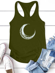 Lune Imprimé Débardeur Femmes Sans Manches Harajuku Nouvelles Vacances D'été Lâche T-shirt Femme O Cou Gilet 90s Top Femmes 2022 Mujer - plusminusco.com