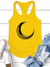 Lune Imprimé Débardeur Femmes Sans Manches Harajuku Nouvelles Vacances D'été Lâche T-shirt Femme O Cou Gilet 90s Top Femmes 2022 Mujer - plusminusco.com