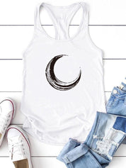 Lune Imprimé Débardeur Femmes Sans Manches Harajuku Nouvelles Vacances D'été Lâche T-shirt Femme O Cou Gilet 90s Top Femmes 2022 Mujer - plusminusco.com