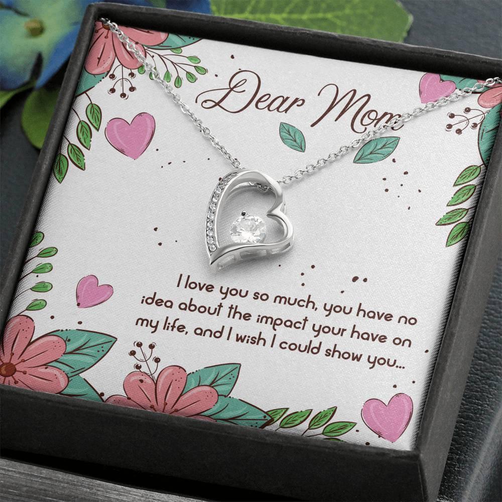 Mother's Day Necklace Gift, Heart with Crystal Pendant - plusminusco.com