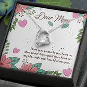 Mother's Day Necklace Gift, Heart with Crystal Pendant - plusminusco.com