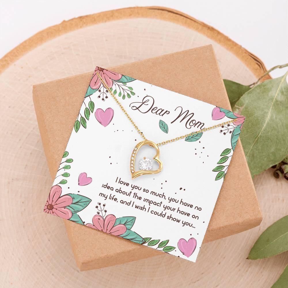 Mother's Day Necklace Gift, Heart with Crystal Pendant - plusminusco.com