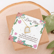 Mother's Day Necklace Gift, Heart with Crystal Pendant - plusminusco.com