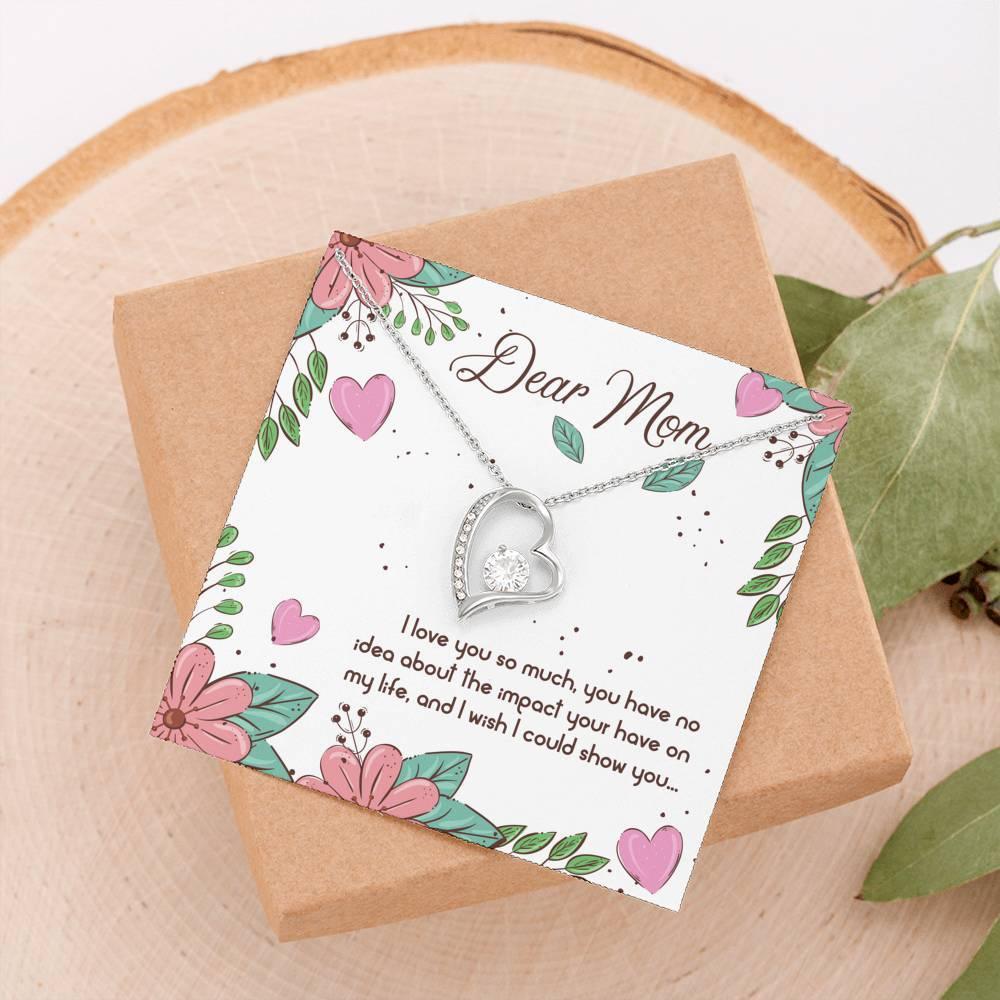 Mother's Day Necklace Gift, Heart with Crystal Pendant - plusminusco.com