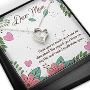 Mother's Day Necklace Gift, Heart with Crystal Pendant - plusminusco.com