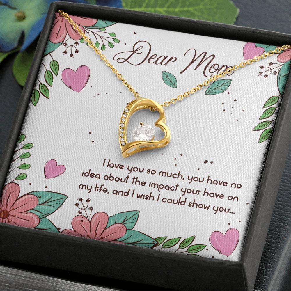 Mother's Day Necklace Gift, Heart with Crystal Pendant - plusminusco.com