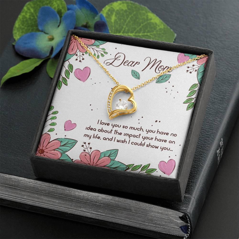 Mother's Day Necklace Gift, Heart with Crystal Pendant - plusminusco.com