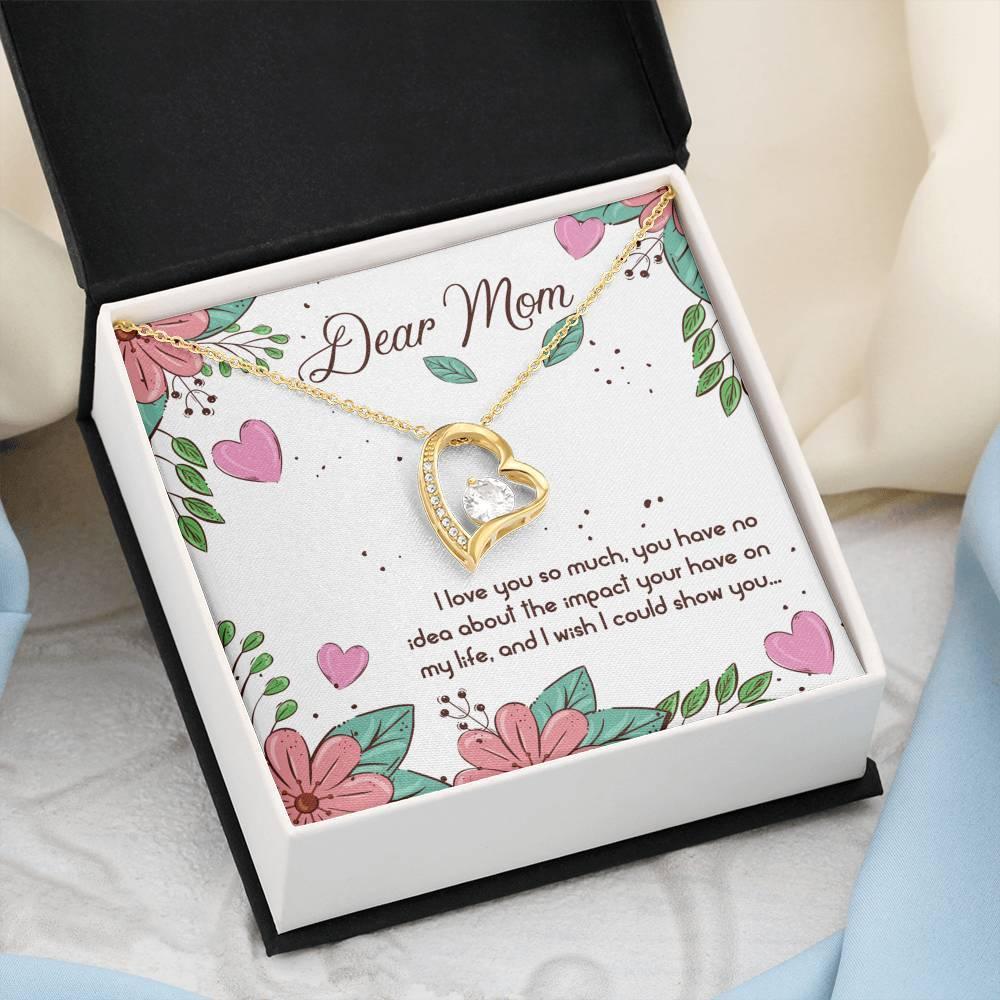 Mother's Day Necklace Gift, Heart with Crystal Pendant - plusminusco.com